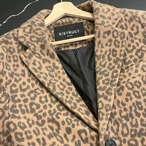 D/Struct Men's Leopard Print Trench Coat - Brown/Tan